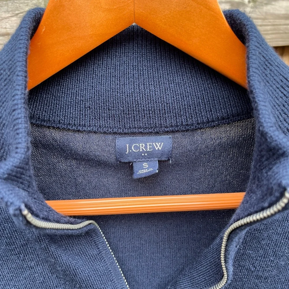 Men’s J.Crew Navy Quarter-Zip Merino Sweater